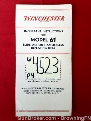 Orig Winchester Model 61 Owners Manual-img-0