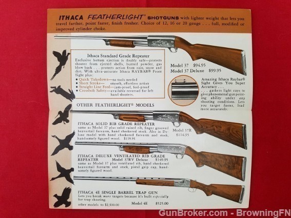 Orig Ithaca Featherlight Shotguns Flyer 1962-img-1