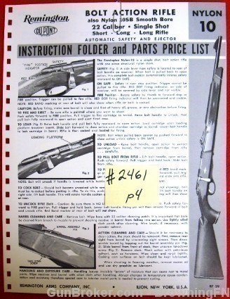 Orig Remington Owners Instruction Manual Model 10-img-0