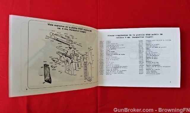 Orig Star Model BM 9mm Auto Owners Instruction Manual Spanish-img-1