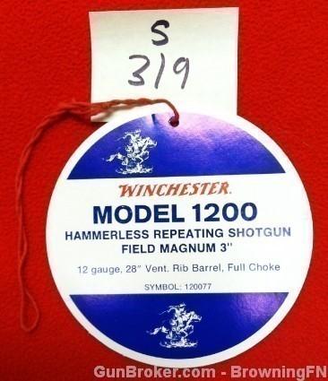 Orig Winchester Model 1200 Hanging Tag-img-0