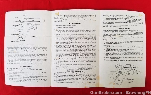 Orig Ruger Mark 1 Target Model Owners Instruction Manual 1967-img-1