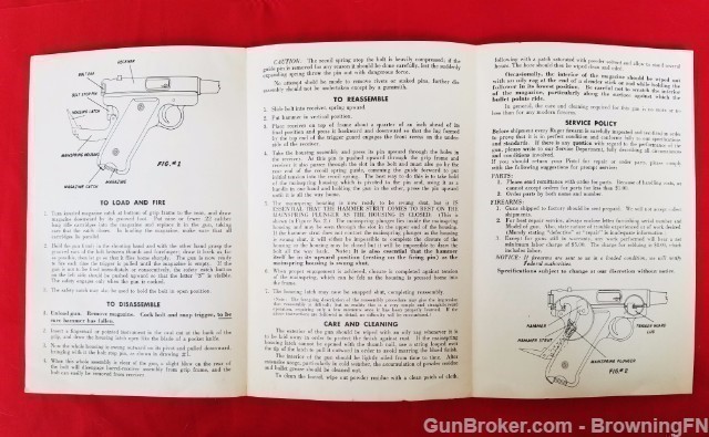 Orig Ruger Mark 1 Target Model Owners Instruction Manual 1970-img-1