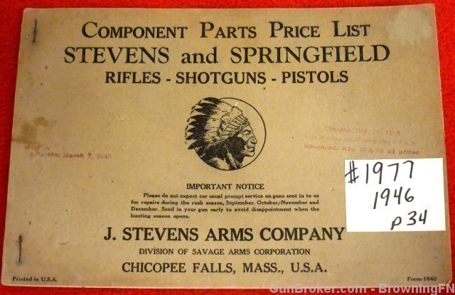 Orig Stevens Springfield Price List 1946-img-0