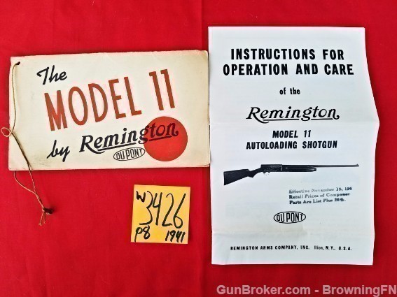 Orig Remington Model 11 Owners Manual 1941-img-0