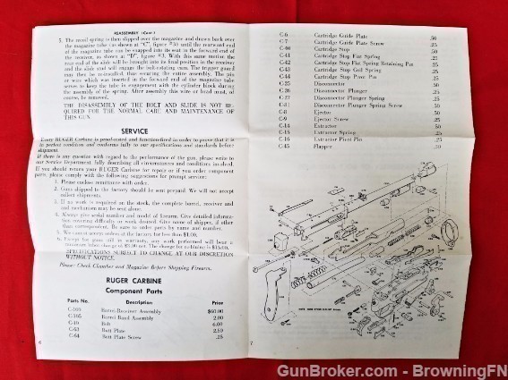 Orig Ruger Carbine Owners Manual 1961-img-1