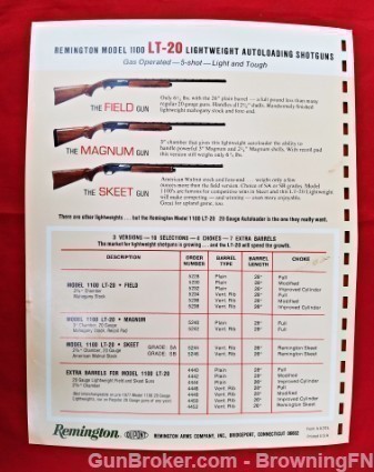 Remington Model 1100 LT-20 Catalog Intro Flyer-img-1
