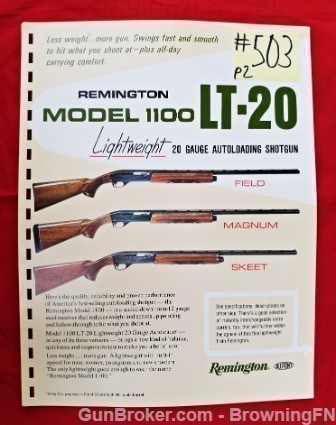 Remington Model 1100 LT-20 Catalog Intro Flyer-img-0