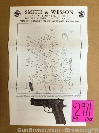 Orig S&W Model 59 Owners Instruction Manual 1978-img-0
