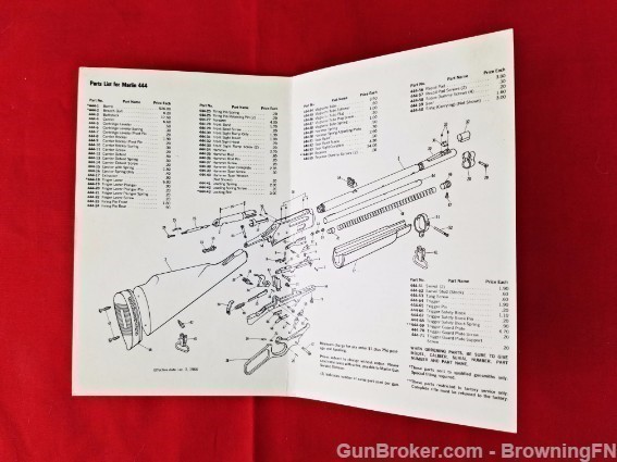 Orig Marlin Model 444 Parts List 1966-img-1