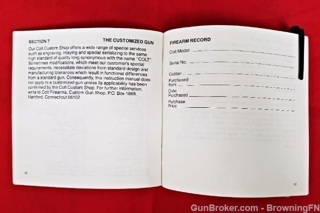Orig Colt Agent Cobra Police Owners Manual 1984-img-1