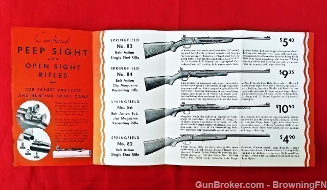Orig Springfield No. 82 83 84 86 .22 Rifles Flyer-img-1