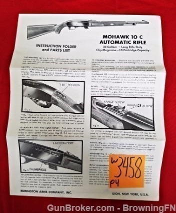 Orig Remington Model Mohawk 10 C Owners Instruction Manual-img-0