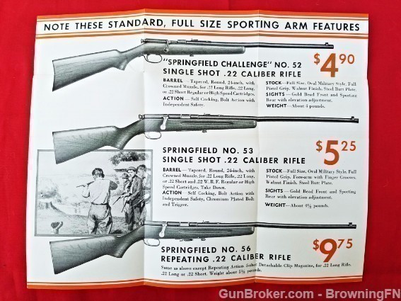 Orig Springfield Full Size .22 Rifles Flyer 22-img-1
