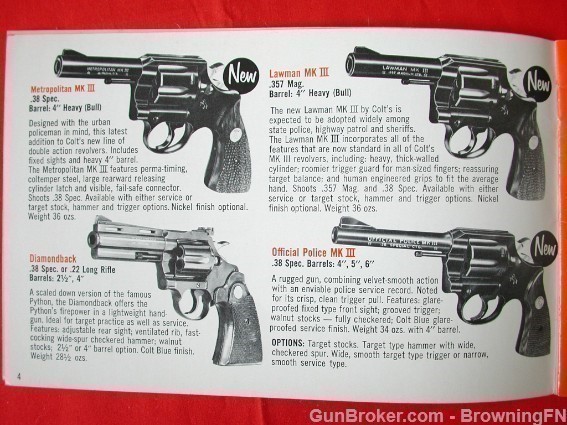 Orig. Colt ALL MODELS Catalog Mar. 1970 Python SAA-img-3