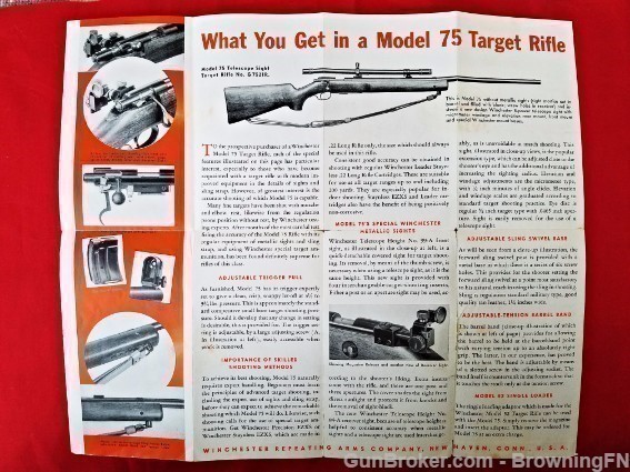 Orig Winchester Model 75 .22 Target Rifle Flyer-img-2