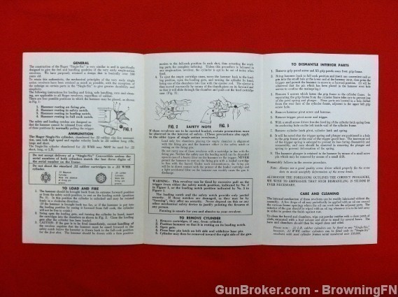 Orig Ruger Single-Six Owners Instruction Manual 1972-img-1