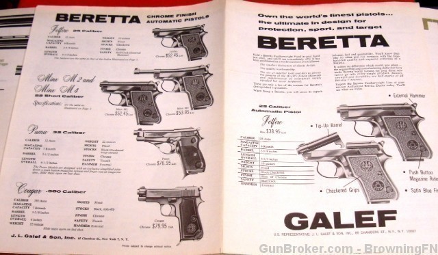 Orig Beretta Galef Presentaion Models Flyer 1960s-img-5