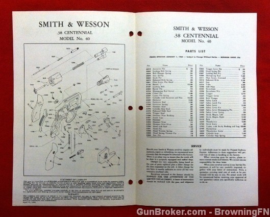 Orig S&W Model 40 .38 Owners Manual-img-1