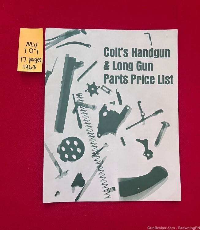 Colt 1968 Handgun Rifle Parts Catalog Schematics All Models-img-0