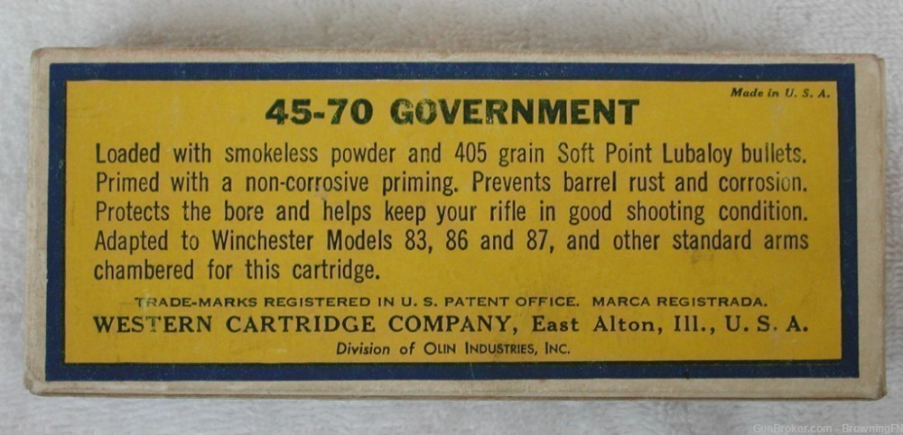  Rare Prewar Western Bullseye Box .45-70 Winchester Model 83 86 87 etc.-img-2