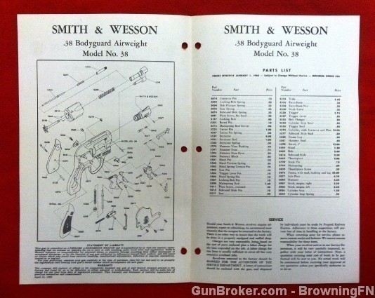 Original S&W Model 38 Owners Instruction Manual 1960-img-1