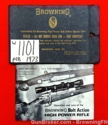 Browning Bolt Action Mauser Sako Owners Manual '73-img-0