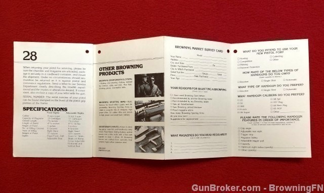 Orig Browning Luger Single Action Owners Manual-img-1