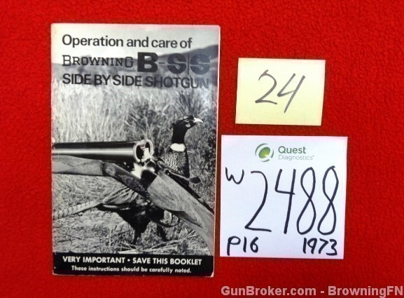 Orig Browning B-SS Owners Instruction Manual 1973-img-0