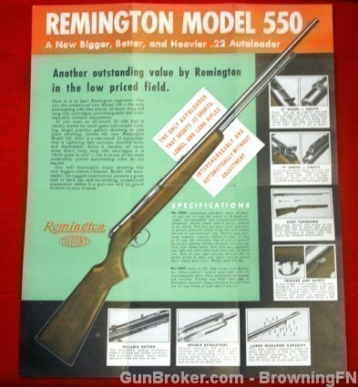 Orig Remington Model 550 Intro Flyer 1940s .22-img-2