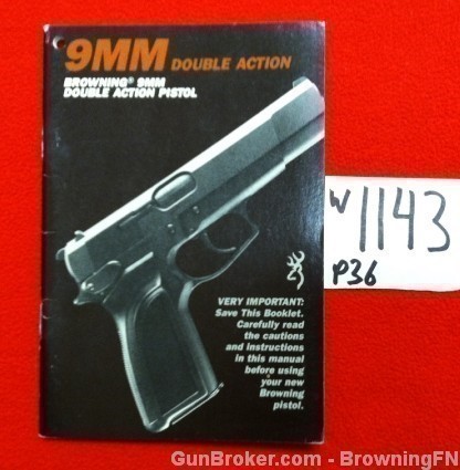Orig Browning 9mm Double Action Owners Instruction Manual-img-0