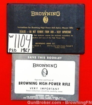 Browning Bolt Action Mauser Sako Owners Manual '67-img-0