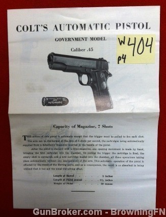 Orig Colt .45 Automatic Government Model Flyer 45-img-0