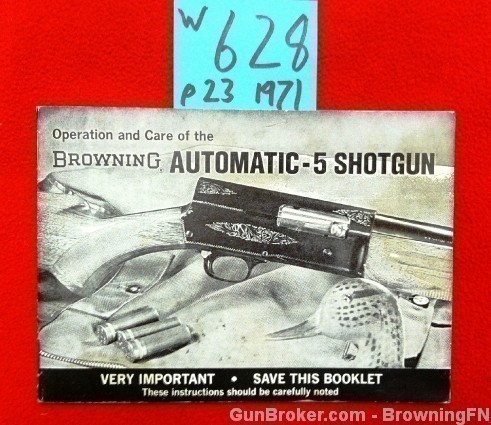 Orig Browning Automatic-5 Shotgun Owners Instruction Manual-img-0