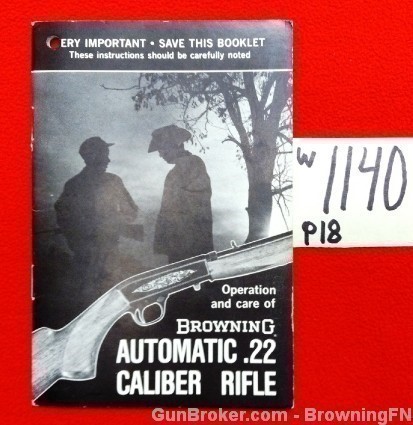 Orig Browning Automatic .22 Owners Instruction Manual 22-img-0