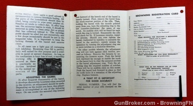Orig Browning Automatic .22 Owners Instruction Manual 22-img-2