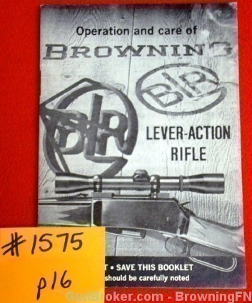 Orig Browning Owners Instruction Manual BR Lever Action 16 pgs-img-0