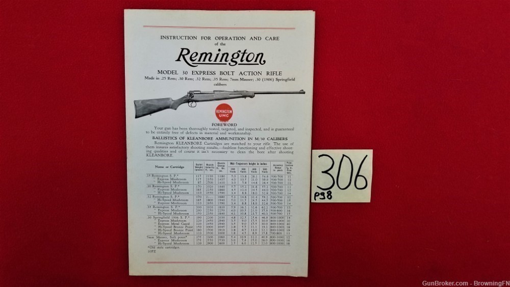 Original Remington Model 30 Owners Instruction Manual-img-0