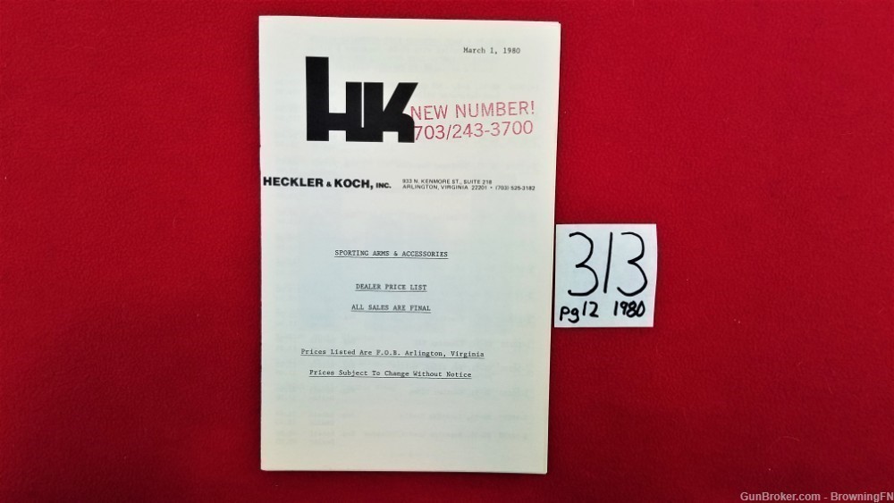 Original HK Heckler & Koch Dealer Price List 1980-img-0
