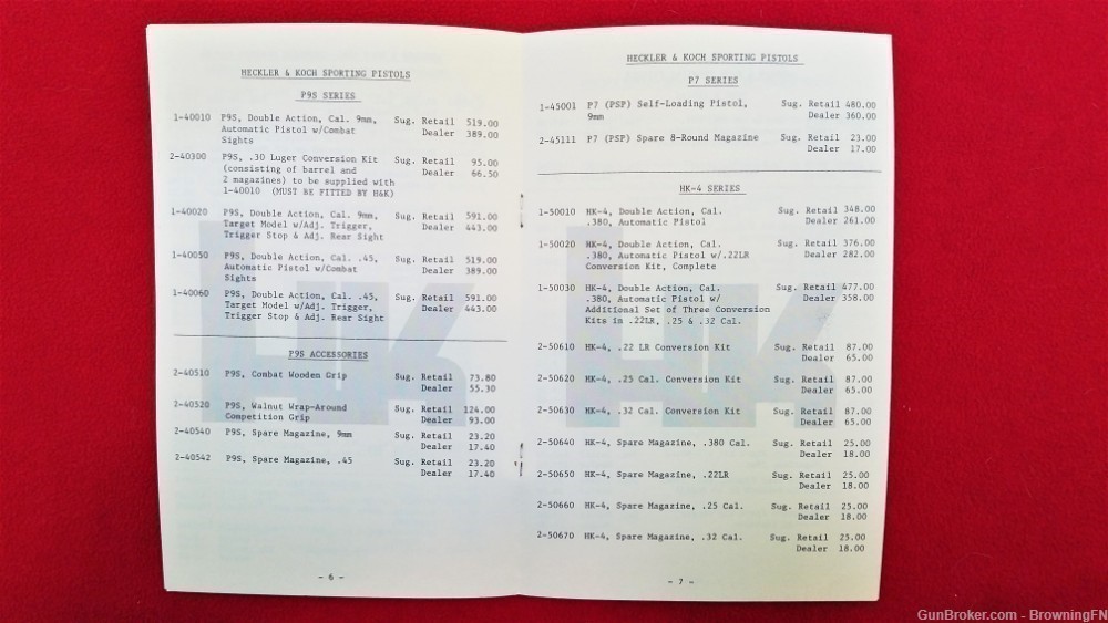Original HK Heckler & Koch Dealer Price List 1980-img-1