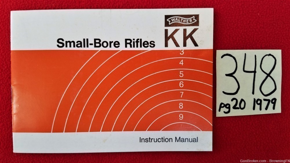 Original Walther Model KK Owners Instruction Manual 1979-img-0