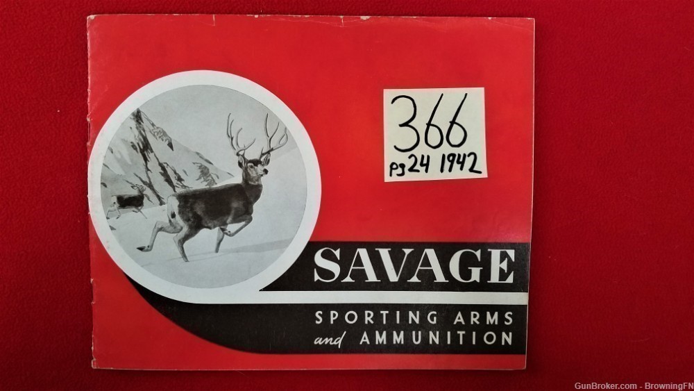 Original Savage Sporting Arms and Ammunition Catalog 1942-img-0