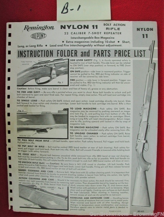 Orig Remington Model Nylon 11 Owners Instruction Manual-img-0