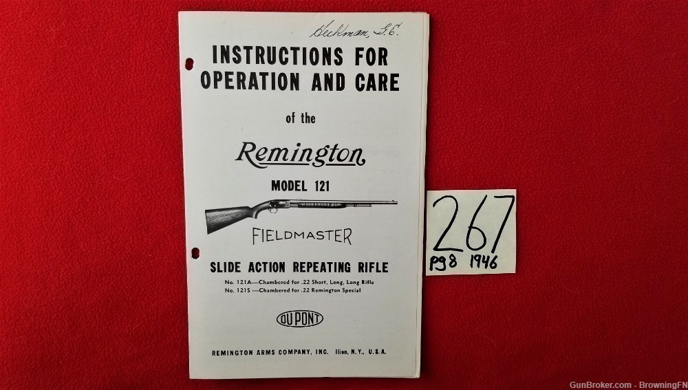 Original Remington Model 121 Fieldmaster Owners Instruction Manual 1946-img-0