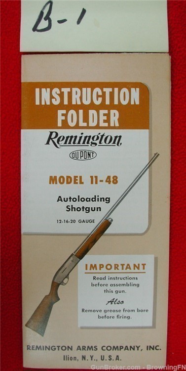 Original Remington Model 11-48 Owners Instruction Manual-img-0