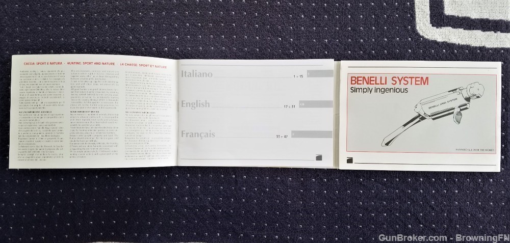Orig Benelli Super 90 Owners Manual 1999-img-1
