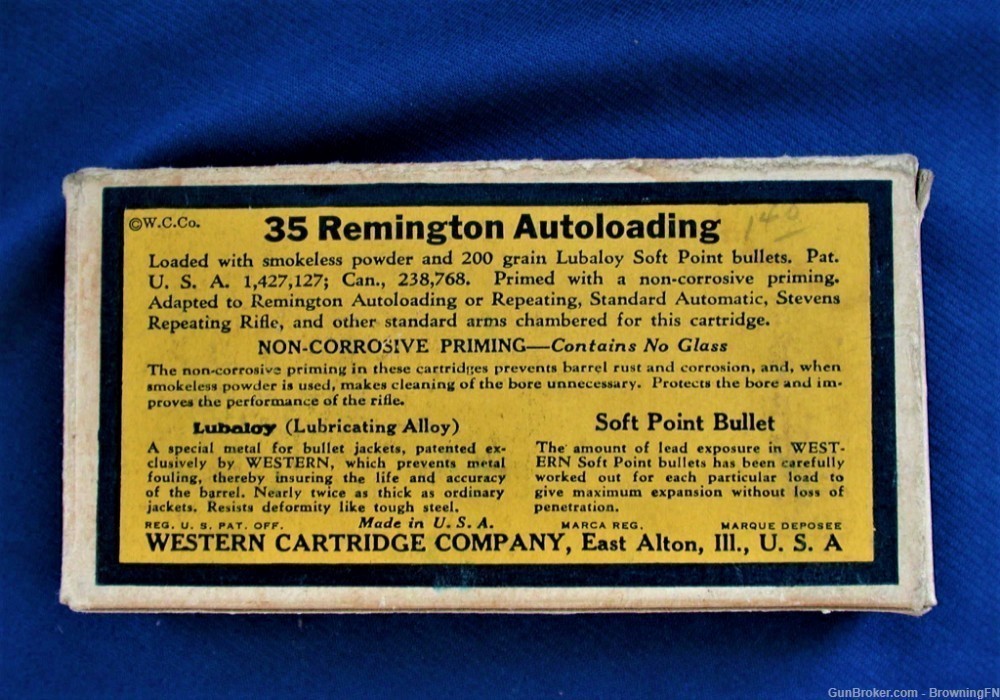 Prewar Western Bullseye .35 Remington Automatic 10 Vintage Rounds-img-6