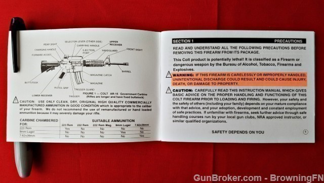 Orig Colt AR-15 Owners Instruction Manual 2009-img-2