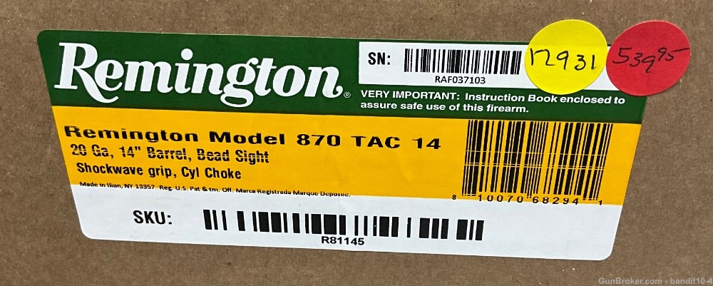 Remington 870 Tactical 14 - R81145 - 20Gauge - 4RD - 17931-img-9