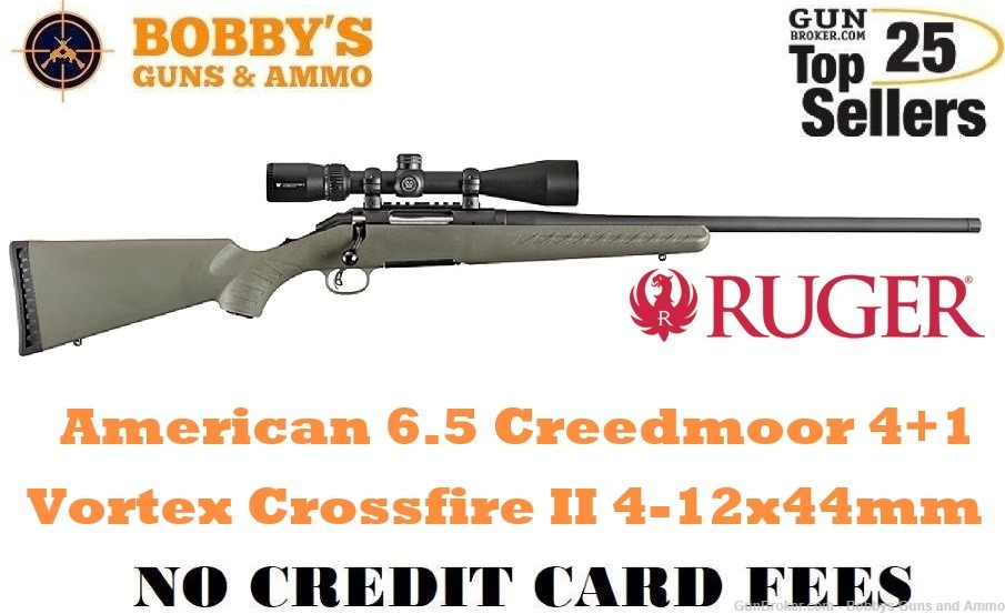 Ruger 16953 American 6.5 Creedmoor 4+1 22" Vortex Crossfire II 4-12x44mm-img-0